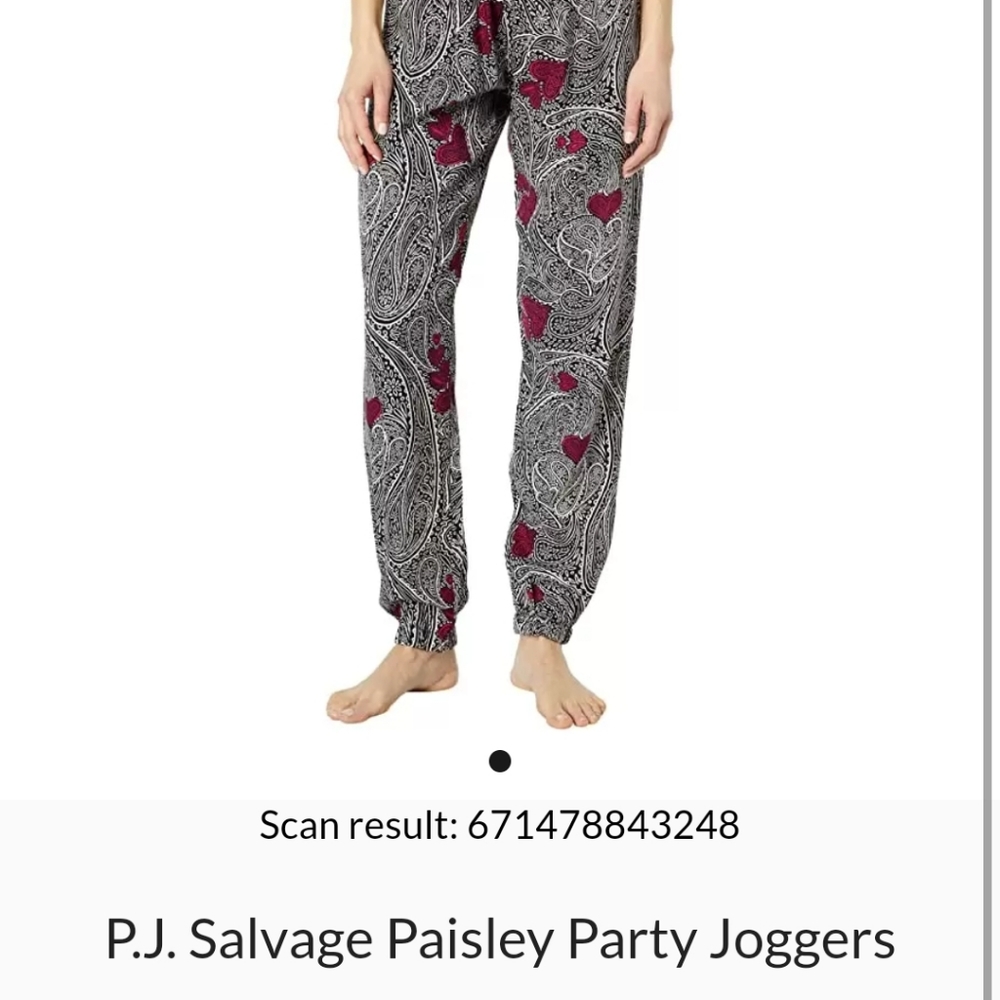 PJSALVAGE paisley heart party joggers